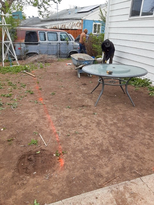 Before — Bare Backyard → Full Outdoor Living